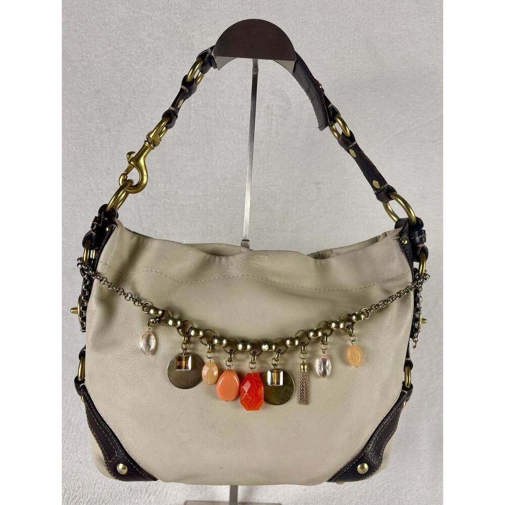 Coach Carly Hobo in Cream/Ivory with Chain - Picture 2 of 16